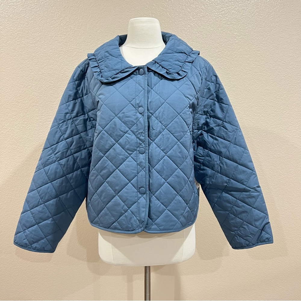 Lauren Conrad Quilted Jacket in Rendez Blue NWT Size XXL - Picture 6 of 15
